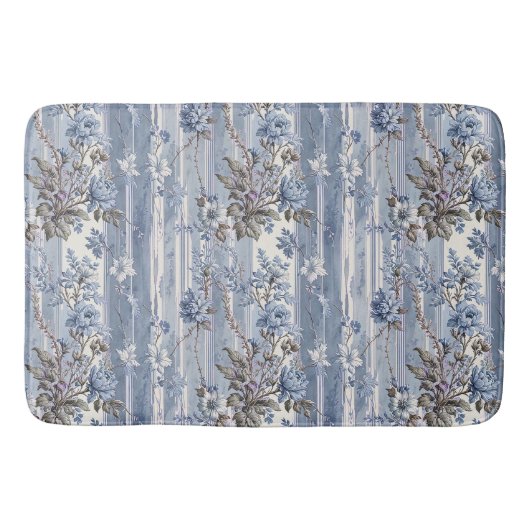 Oud Franse stijl blauw en grijs Badmat (Voorkant)