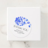 Oud Franse Toile Blauwe Bloem Bruidsdouche Bedankjes Labels (In situ)