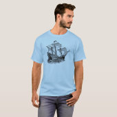 Oud galjoen schip t-shirt (Voorkant volledig)