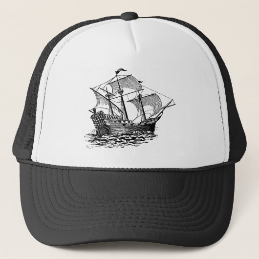 Oud galjoen schip trucker pet (Voorkant)