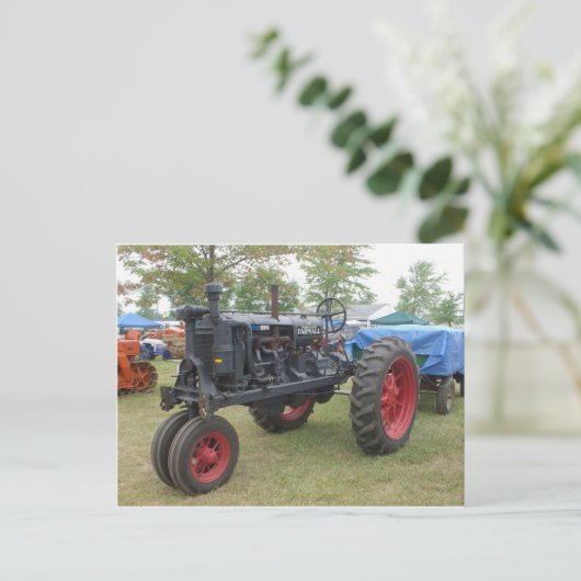 Oud-gasmotortractor Briefkaart (Staand voorkant)