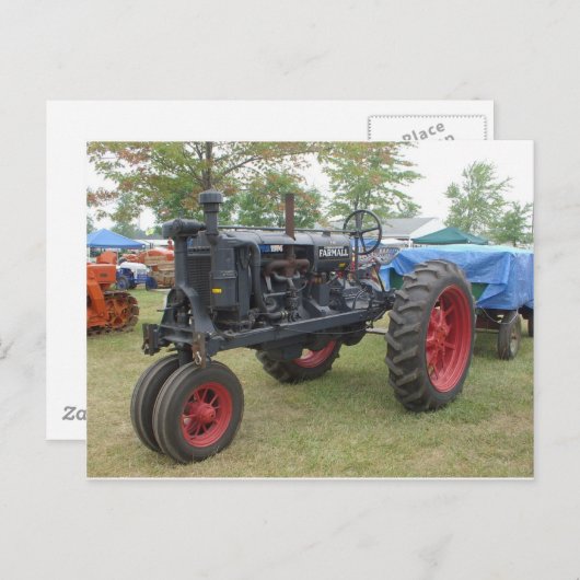 Oud-gasmotortractor Briefkaart (Voorkant / Achterkant)