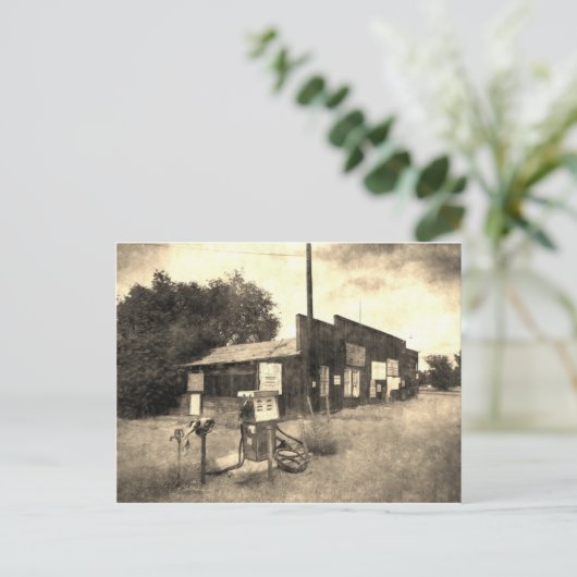 Oud gasstation briefkaart (Staand voorkant)