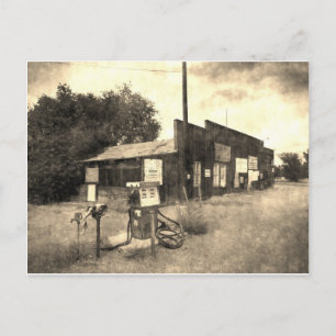 Oud  gasstation briefkaart