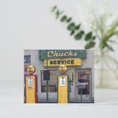 Oud gasstation briefkaart (Staand voorkant)