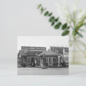 Oud gasstation, jaren 20 briefkaart (Staand voorkant)