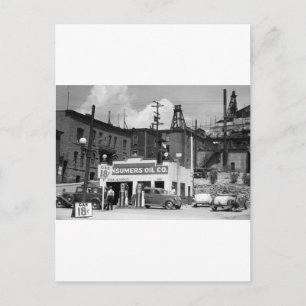 Oud gasstation, jaren dertig briefkaart