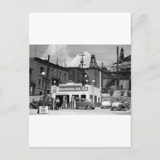 Oud gasstation, jaren dertig briefkaart