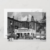 Oud gasstation, jaren dertig briefkaart (Voorkant / Achterkant)