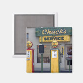 Oud gasstation magneet (Voorkant / Achterkant)