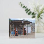 Oud gasstation op route 66 briefkaart (Staand voorkant)