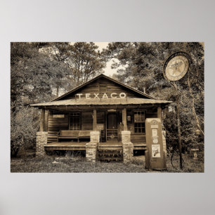 Oud gasstation poster