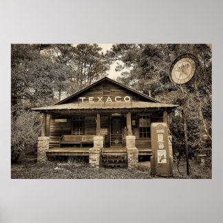 Oud gasstation poster