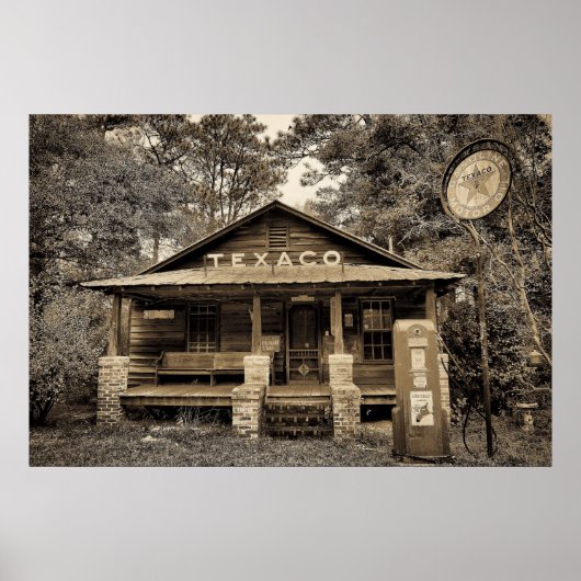 Oud gasstation poster (Voorkant)