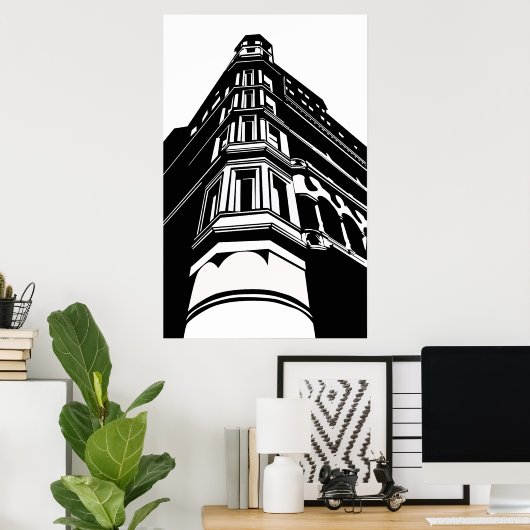 Oud gebouw poster (Thuiskantoor)