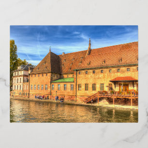 Oud gebouw Straatsburg Folie Feestdagen Briefkaart