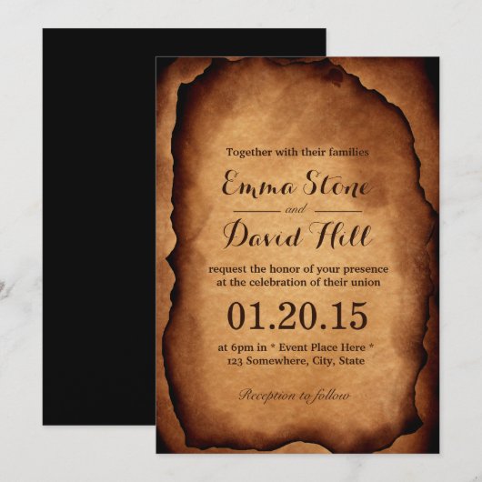  Oud-gebrande Berichtenuitvindingen Kaart (Voorkant / Achterkant)