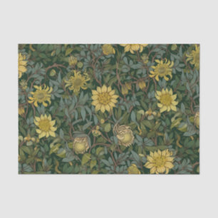 Oud Geel Bloemmotief Tissuepapier