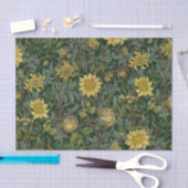 Oud Geel Bloemmotief Tissuepapier (Craft)