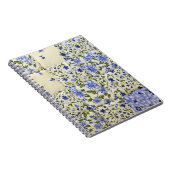 Oud-gefaseerd blauw Floral Quilt Pattern Notitieboek (Rechterzijde)