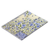 Oud-gefaseerd blauw Floral Quilt Pattern Notitieboek (Linkerzijde)