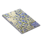 Oud-gefaseerd blauw Floral Quilt Pattern Notitieboek (Rechterzijde)