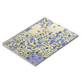 Oud-gefaseerd blauw Floral Quilt Pattern Notitieboek (Linkerzijde)