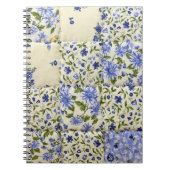 Oud-gefaseerd blauw Floral Quilt Pattern Notitieboek (Voorkant)
