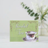 Oud-gefaseerde uitnodiging van Bridal Tea (Staand voorkant)