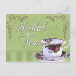 Oud-gefaseerde uitnodiging van Bridal Tea Briefkaart