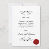 Oud-gefundeerde rode waxzegelbrief bedankkaart (Achterkant)