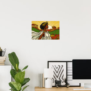 Oud geïnspireerd vrouwelijk portret poster