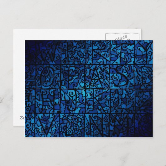 Oud gekleurd glas briefkaart (Voorkant / Achterkant)