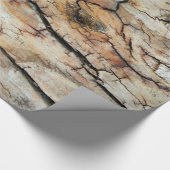 Oud gekraakt natuurlijk afbeelding met schors cadeaupapier (Hoek)