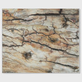 Oud gekraakt natuurlijk afbeelding met schors cadeaupapier (Vlak)