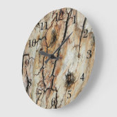 Oud gekraakt natuurlijk afbeelding met schors grote klok (Hoek)
