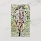 Oud gekraakt paardenschilderij visitekaartje (Achterkant)