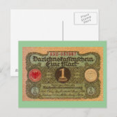 Oud geld: 1 Duitse mark Briefkaart (Voorkant / Achterkant)