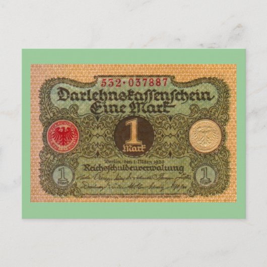 Oud geld: 1 Duitse mark Briefkaart (Voorkant)