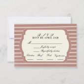 oud geld Boho gestreepte RSVP kaart (Voorkant)