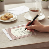 oud geld Boho gestreepte RSVP kaart