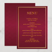 Oud Geld Bourgondië & Goud Elegant Menu (Voorkant / Achterkant)