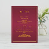 Oud Geld Bourgondië & Goud Elegant Menu (Staand voorkant)