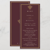 Oud Geld Bourgondië Trouwplat Menu (Voorkant / Achterkant)