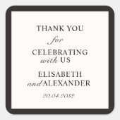 Oud geld, bruiloft Dank u Sticker (Voorkant)