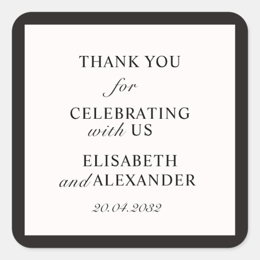 Oud geld, bruiloft Dank u Sticker (Voorkant)