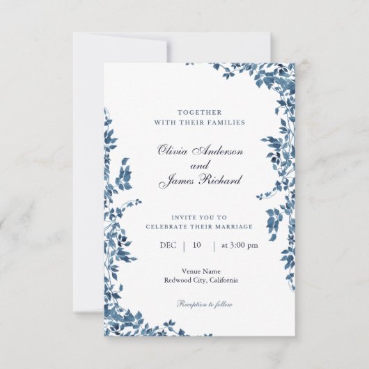 Oud geld bruiloft, vintage bruiloft uitnodiging (Voorkant)