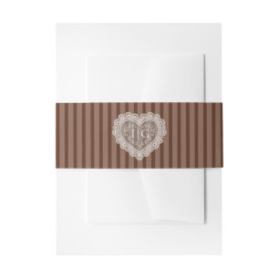 Oud Geld Bruiloft Vintage Kant Chocolate Bruin Uitnodigingen Wikkel