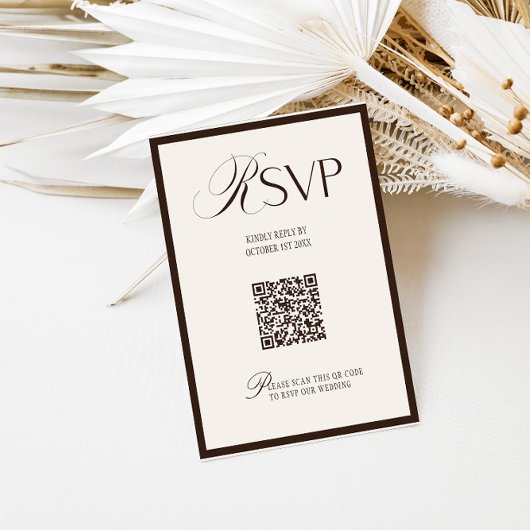 Oud Geld Bruin Neutraal RSVP Kaartje