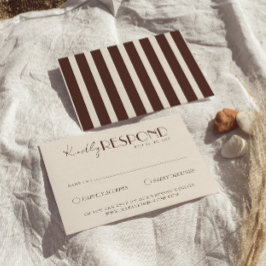 Oud Geld Chocolade Bruine Klasse Trouw RSVP Kaartje